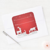 Witte rendieren en sneeuwvlokken Sticker Gift Labe (Envelop)