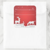 Witte rendieren en sneeuwvlokken Sticker Gift Labe (Tas)