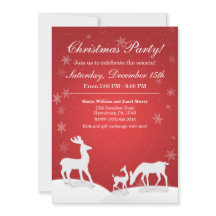 Witte Rendieren en Sneeuwvlokken Vakantie Uitnodig