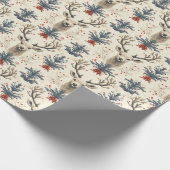 Witte rendieren en warme beige cadeaupapier (Hoek)