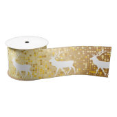 Witte rendieren gouden fonkeling vakantie satijnen lint (Spoel)