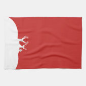 Witte rendierfamilie Deer Snow Kerstmis Theedoek (Horizontaal)