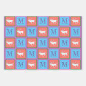 Witte rendierkleurige kerstset inpakpapier vel (Voorkant 3)