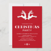 Witte rendierrode kerstfeest kaart (Voorkant)