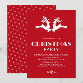 Witte rendierrode kerstfeest kaart