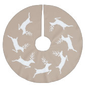 Witte rendiersilhouettes op beige kerstboom rok (Voorkant)