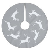 Witte rendiersilhouettes op grijs kerstboom rok (Voorkant)