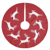 Witte rendiersilhouettes op rood kerstboom rok (Voorkant)