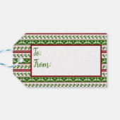 Witte rendiervis cadeaulabel (Achterkant Horizontaal)