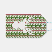 Witte rendiervis cadeaulabel (Voorkant (Horizontaal))