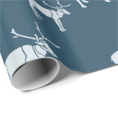 Witte rendiervis cadeaupapier (Rol Hoek)