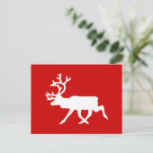 Witte rendiervis / Cariou Silhouette Briefkaart (Staand voorkant)