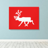 Witte rendiervis / Cariou Silhouette Canvas Afdruk (Insitu (Houten vloer))