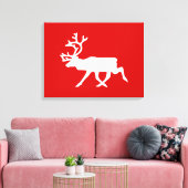 Witte rendiervis / Cariou Silhouette Canvas Afdruk (Insitu (Woonkamer))