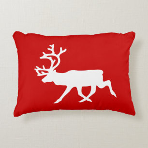 Witte rendiervis / Cariou Silhouette Decoratief Kussen