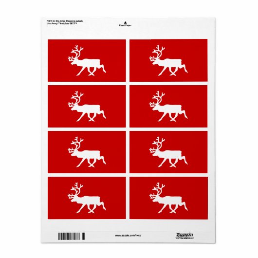 Witte rendiervis / Cariou Silhouette Etiket (Full Sheet)