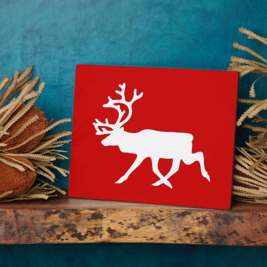 Witte rendiervis / Cariou Silhouette Fotoplaat (Zijkant)