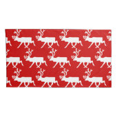 Witte rendiervis / Cariou Silhouette Kussensloop (Achterkant-Rechts)