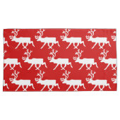 Witte rendiervis / Cariou Silhouette Kussensloop (Voorkant-Rechts)