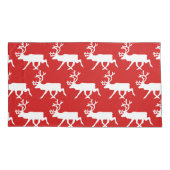 Witte rendiervis / Cariou Silhouette Kussensloop (Achterkant-Links)