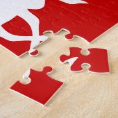 Witte rendiervis / Cariou Silhouette Legpuzzel (Zijkant)