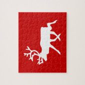 Witte rendiervis / Cariou Silhouette Legpuzzel (Verticaal)