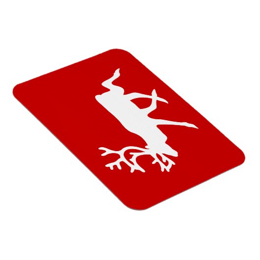 Witte rendiervis / Cariou Silhouette Magneet (Rechterzijde)