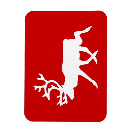 Witte rendiervis / Cariou Silhouette Magneet (Verticaal)