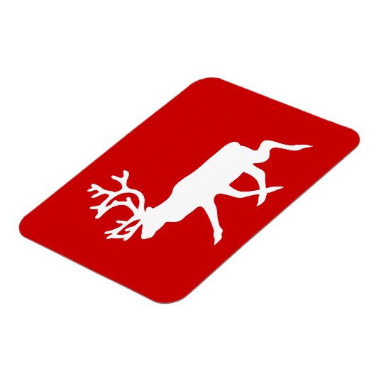 Witte rendiervis / Cariou Silhouette Magneet (Linkerzijde)