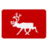 Witte rendiervis / Cariou Silhouette Magneet (Horizontaal)