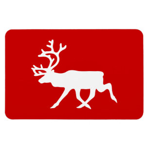 Witte rendiervis / Cariou Silhouette Magneet