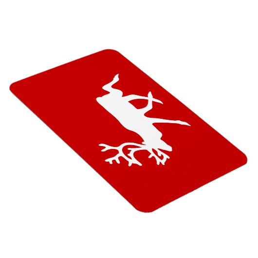 Witte rendiervis / Cariou Silhouette Magneet (Rechterzijde)