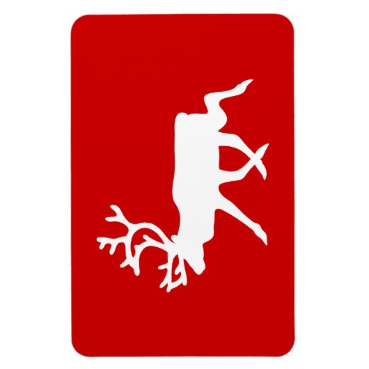 Witte rendiervis / Cariou Silhouette Magneet (Verticaal)