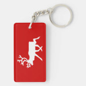 Witte rendiervis / Cariou Silhouette Sleutelhanger (achterkant)