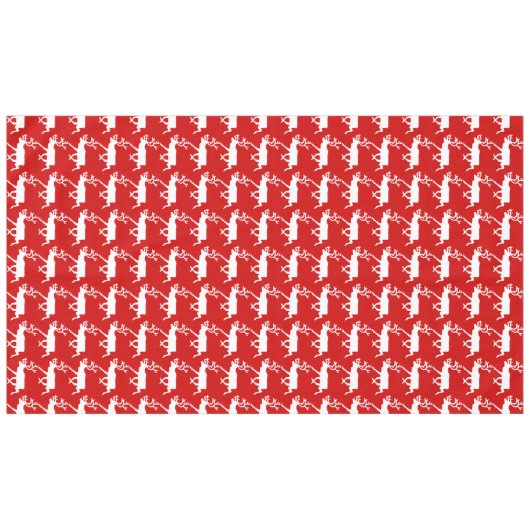 Witte rendiervis / Cariou Silhouette Tafelkleed (Voorkant (Horizontaal))