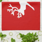 Witte rendiervis / Cariou Silhouette Theedoek (Gevouwen)