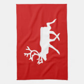 Witte rendiervis / Cariou Silhouette Theedoek (Verticaal)