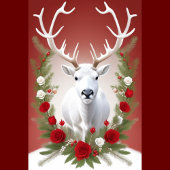 Witte rendiervis keramisch ornament