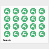 Witte rendiervis ronde sticker (Vel)