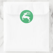 Witte rendiervis ronde sticker (Tas)