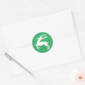 Witte rendiervis ronde sticker (Envelop)