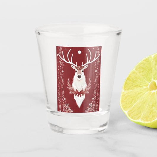 Witte rendiervis shot glas (Voorkant)