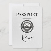 Witte Reno Paspoort Uitnodiging voor de bruiloft (Achterkant)