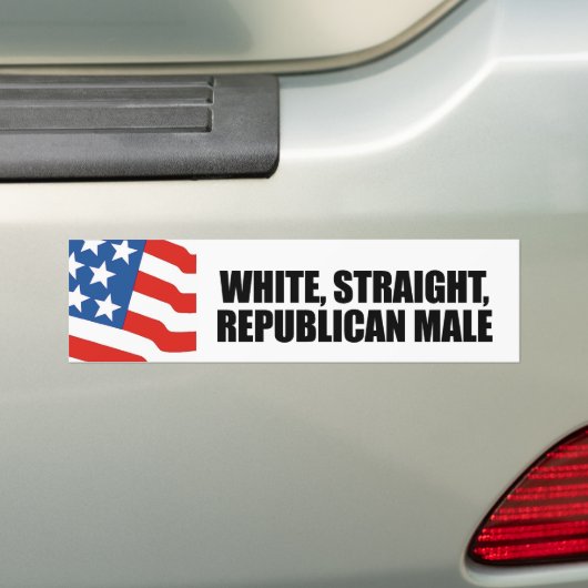 Witte, republikeinse mannetjes bumpersticker (Op auto)