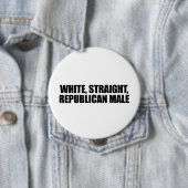 Witte, republikeinse mannetjes ronde button 4,0 cm (In situ)