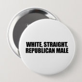 Witte, republikeinse mannetjes ronde button 4,0 cm (Voorkant /achterkant)