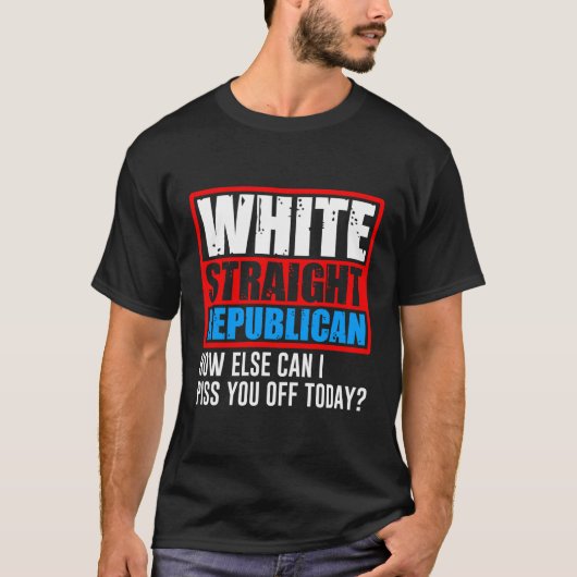 Witte, republikeinse mannetjes t-shirt (Voorkant)