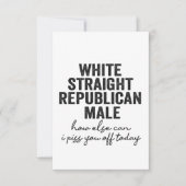 Witte, republikeinse mannetjesrepubliek bedankkaart (Voorkant)