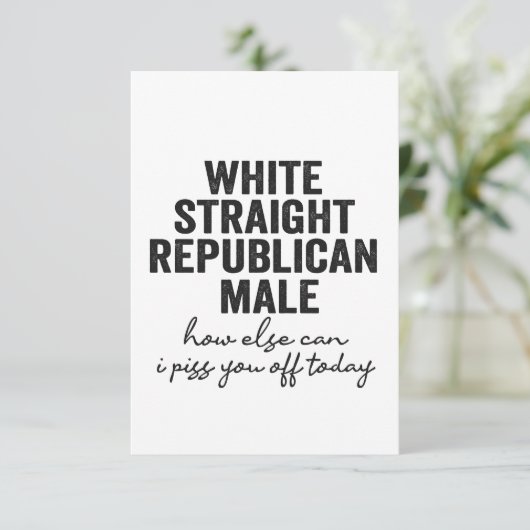 Witte, republikeinse mannetjesrepubliek bedankkaart (Staand voorkant)