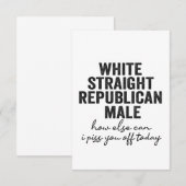 Witte, republikeinse mannetjesrepubliek bedankkaart (Voorkant / Achterkant)